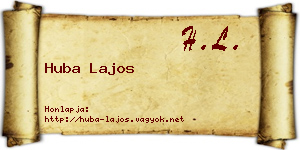 Huba Lajos névjegykártya